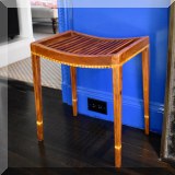 F11. Stool with inlay border. 20”h x 18”w x 13”d 